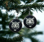 Boucles d'oreilles Panthère sur fonds noir, beauté sauvage