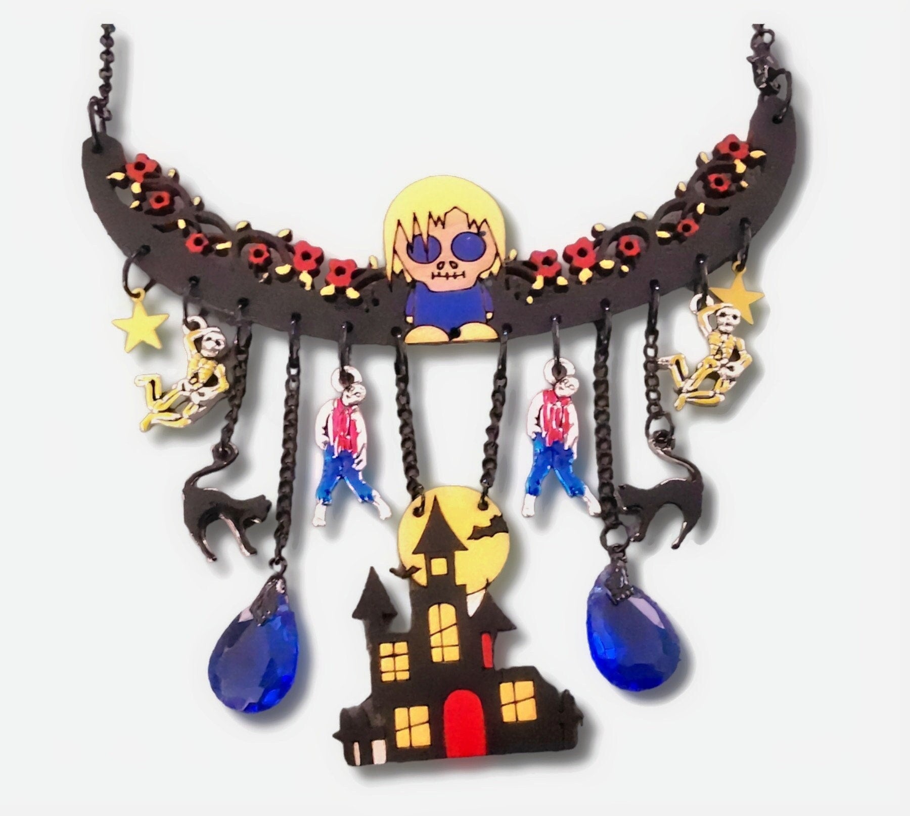 Collier Zombies, Famille Addams, Manoir Hanté, style Gothique