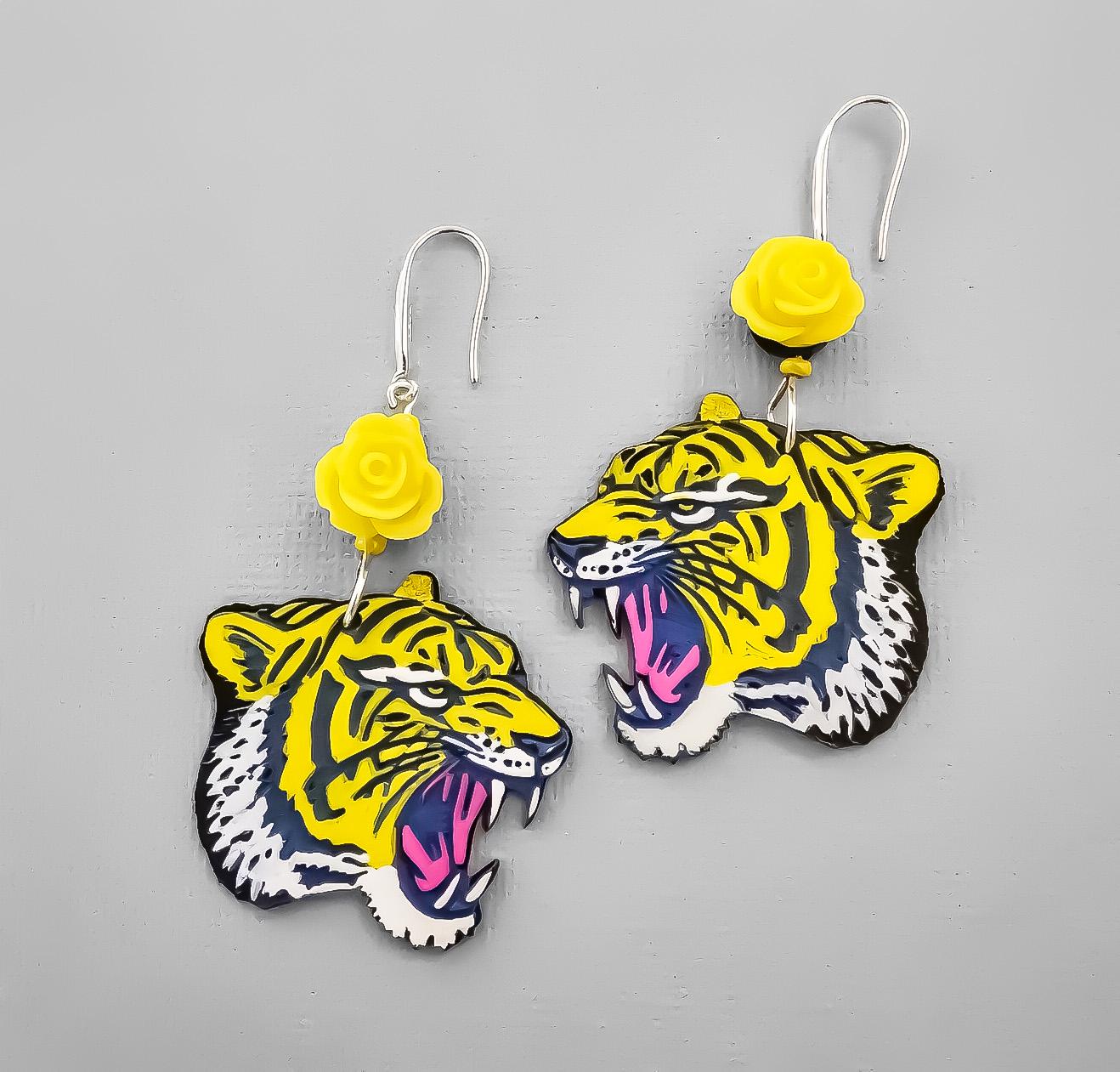 Boucles d'oreilles Tigre, esprit rebel et audacieux