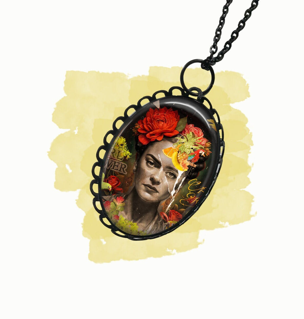 Pendentif Inspiré de Frida Kahlo - Esprit Graffiti Artistique