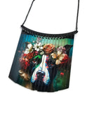 Collier Plastron Chien univers Dia de los Muertos, découpe laser et impression numérique HD, Chien à la couronne de fleurs