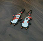 Boucles d'Oreilles Pingouins, bois de Tilleul, découpe et gravure laser du bijou de noel