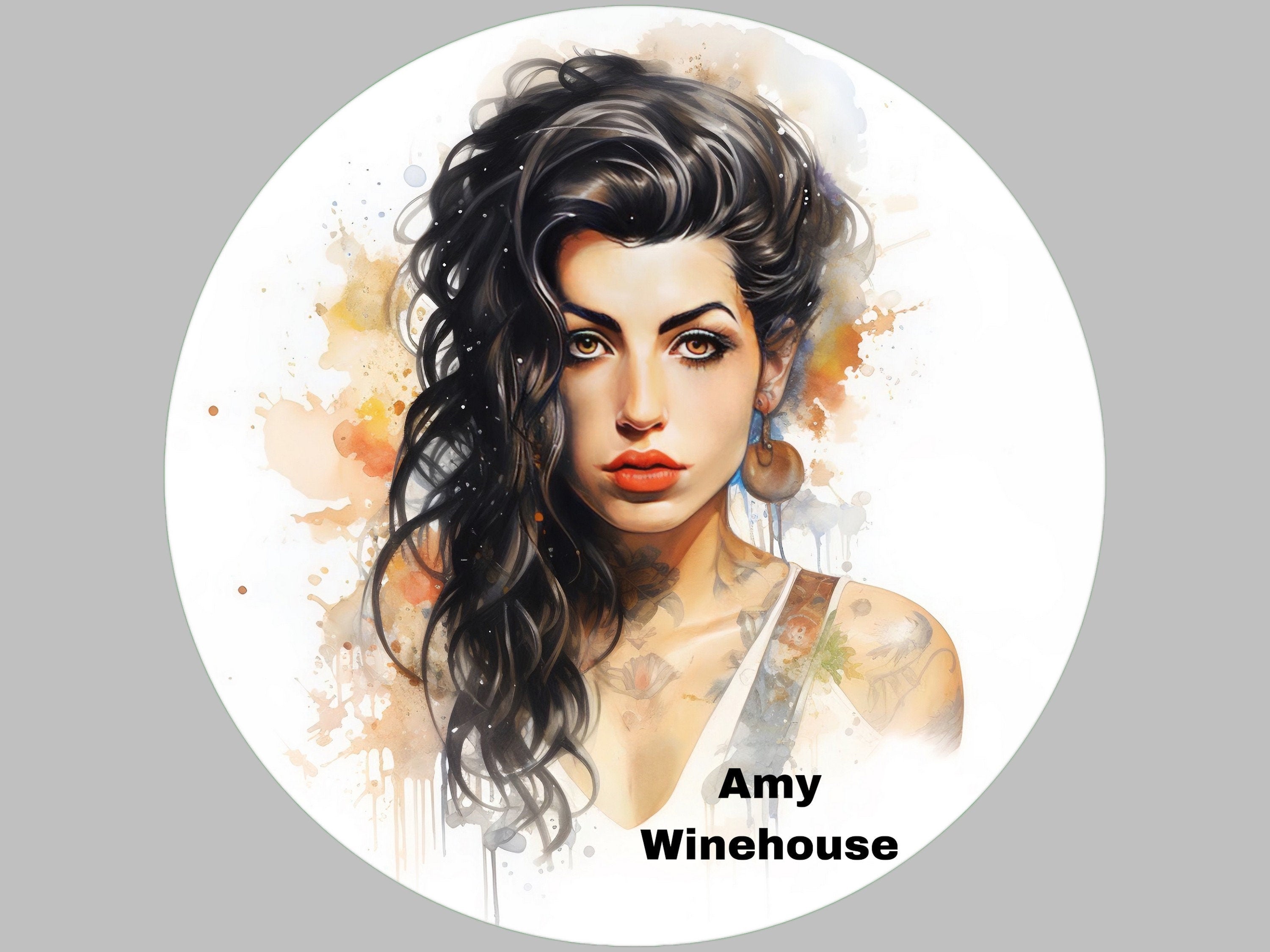 Magnet Portrait Amy Winehouse, magnet de frigo, création par IA