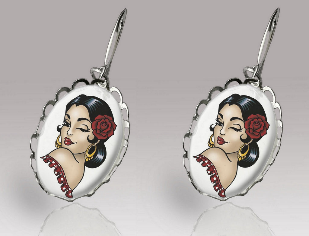 Boucles d'oreilles Gitane Old School Tattoo