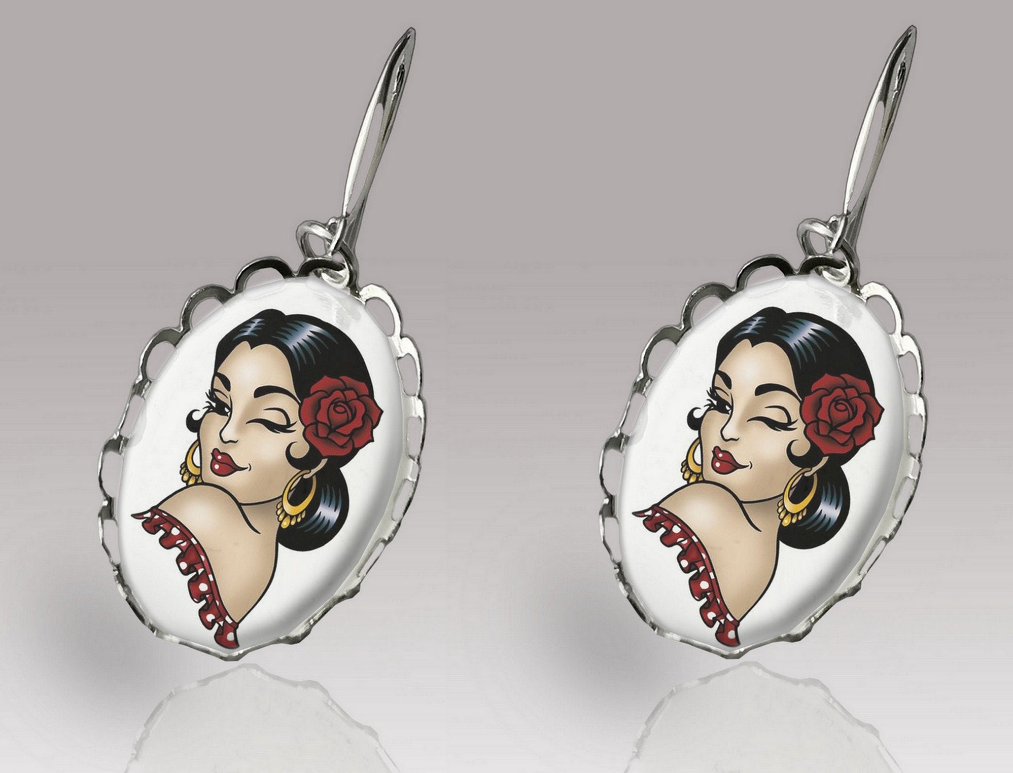 Boucles d'oreilles Gitane Old School Tattoo