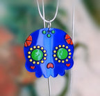 Pendentif Sugar Skull plexi miroir bleu ou plexi noir, émail, dia de los muertos, mexico