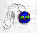 Pendentif Sugar Skull plexi miroir bleu ou plexi noir, émail, dia de los muertos, mexico