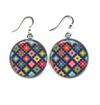 Boucles d'Oreilles Cabochon Multicolores - Éclat Festif