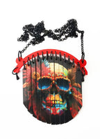 Pendentif Sugar Skull coloré, Dia de los Muertos, découpe laser