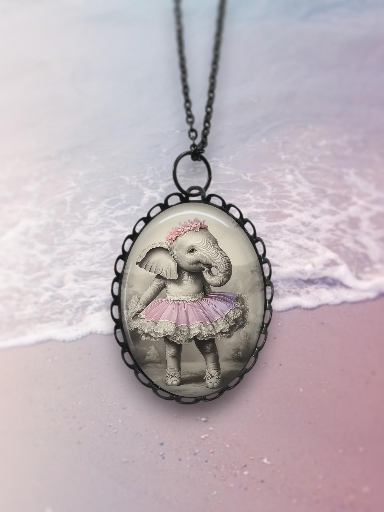 Pendentif Éléphant Ballerine - Bijou Fantaisie, Cadeau Original, Danse et Animaux