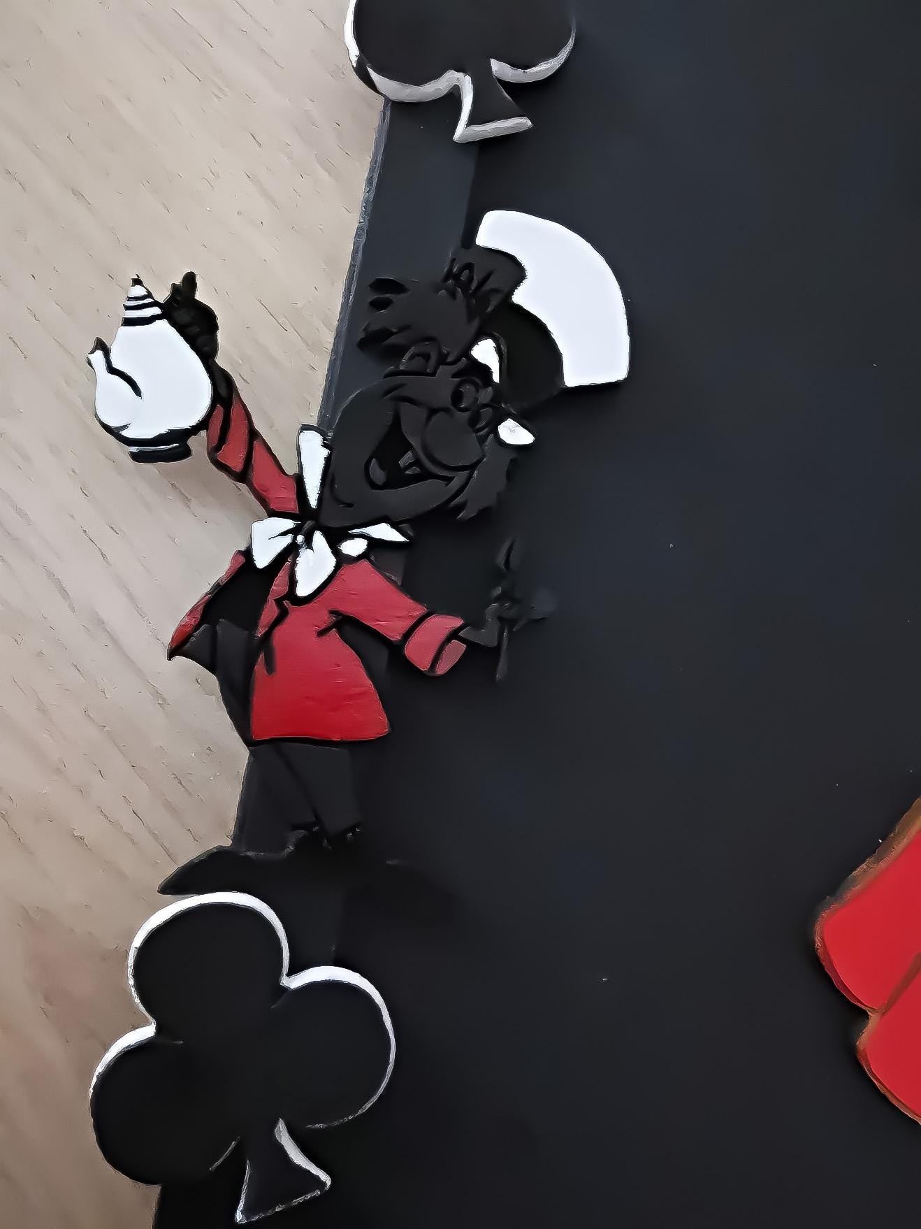 Alice au Pays des Merveilles - Tableau en Bois Découpé - Art Mural Unique