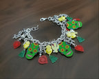 Bracelet argent 925, breloques Sugar Skull, transformable en collier