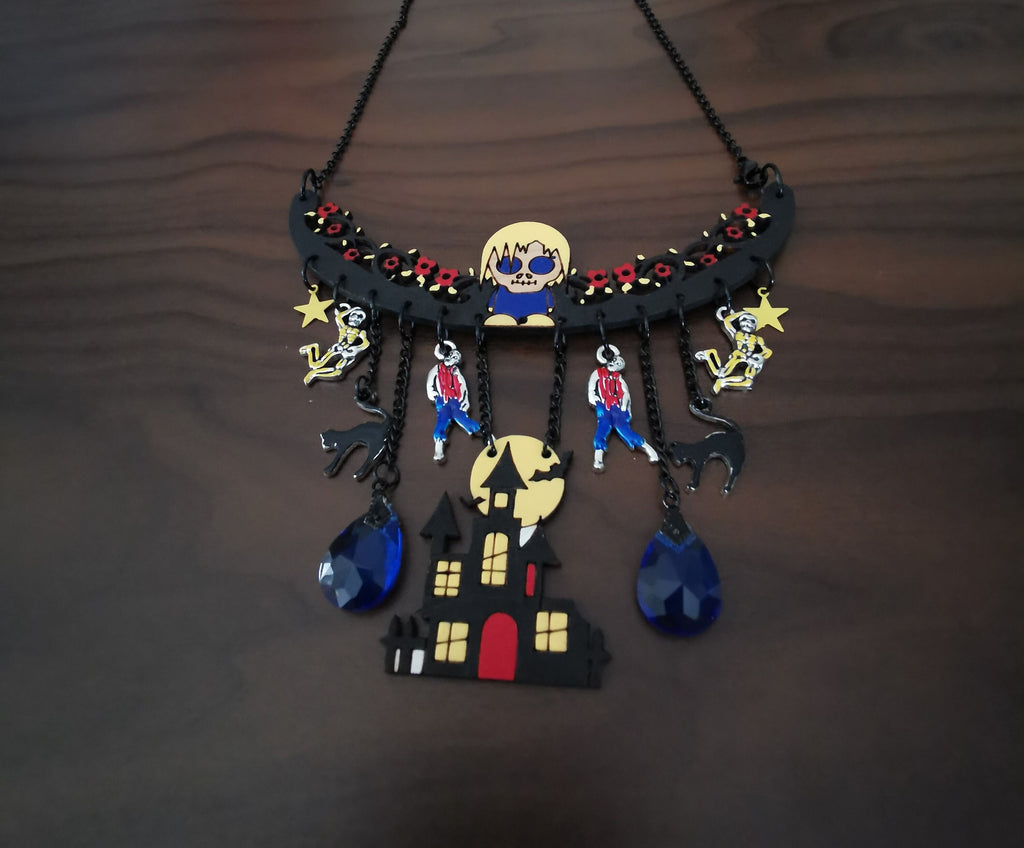 Collier Zombies, Famille Addams, Manoir Hanté, style Gothique