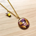 Bracelet Charms Frida Kahlo - Bijou Art Mexicain - Jaune et Violet
