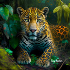 Boucles d'Oreilles ou Pendentif Jaguar dans la jungle