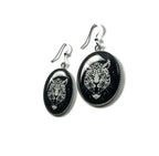 Boucles d'oreilles Panthère sur fonds noir, beauté sauvage