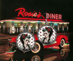 Boucles d'Oreilles Cabochon Pin-Up Rockabilly - Rétro Chic des Années 60