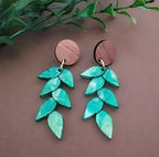 Boucles d'oreilles feuilles, botanique, découpe au laser, nature et bohème