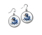 Douceur Nautique: Boucles d'Oreilles Canard en Faïence