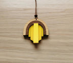 Pendentif bois Art Déco, découpe laser