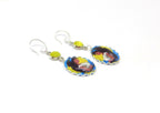 Boucles d'oreilles Amy Winehouse façon western, comic's, cabochon métal et dôme de verre