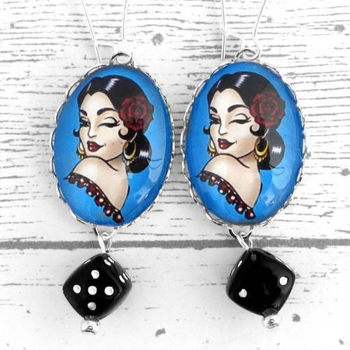 Boucles Gitane, diseuse de bonne aventure, bohemienne, cirque, voyance