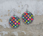 Boucles d'Oreilles Cabochon Multicolores - Éclat Festif