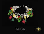 Bracelet argent 925, breloques Sugar Skull, transformable en collier