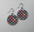 Boucles d'Oreilles Cabochon Multicolores - Éclat Festif