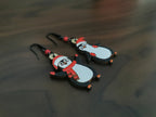 Boucles d'Oreilles Pingouins, bois de Tilleul, découpe et gravure laser du bijou de noel