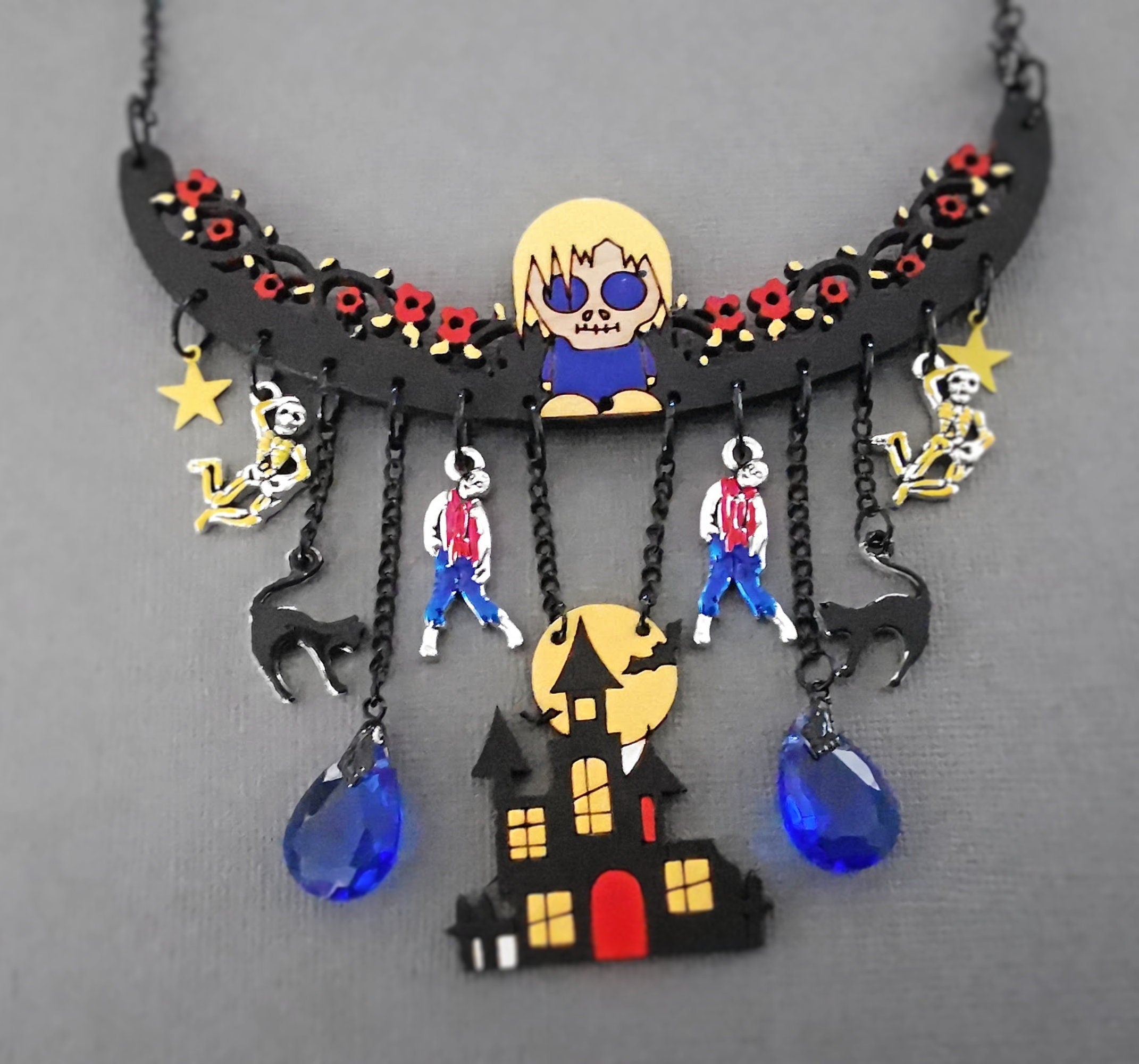 Collier Zombies, Famille Addams, Manoir Hanté, style Gothique