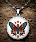 Pendentif Papillon style Old School Tattoo, création par IA
