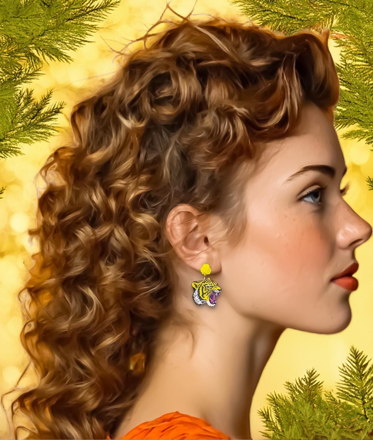Boucles d'oreilles Tigre, esprit rebel et audacieux