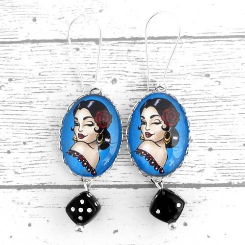 Boucles Gitane, diseuse de bonne aventure, bohemienne, cirque, voyance