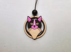 Pendentif Chat, découpe laser de bois, chaton noir, accessoire éco-responsable, bijou original.