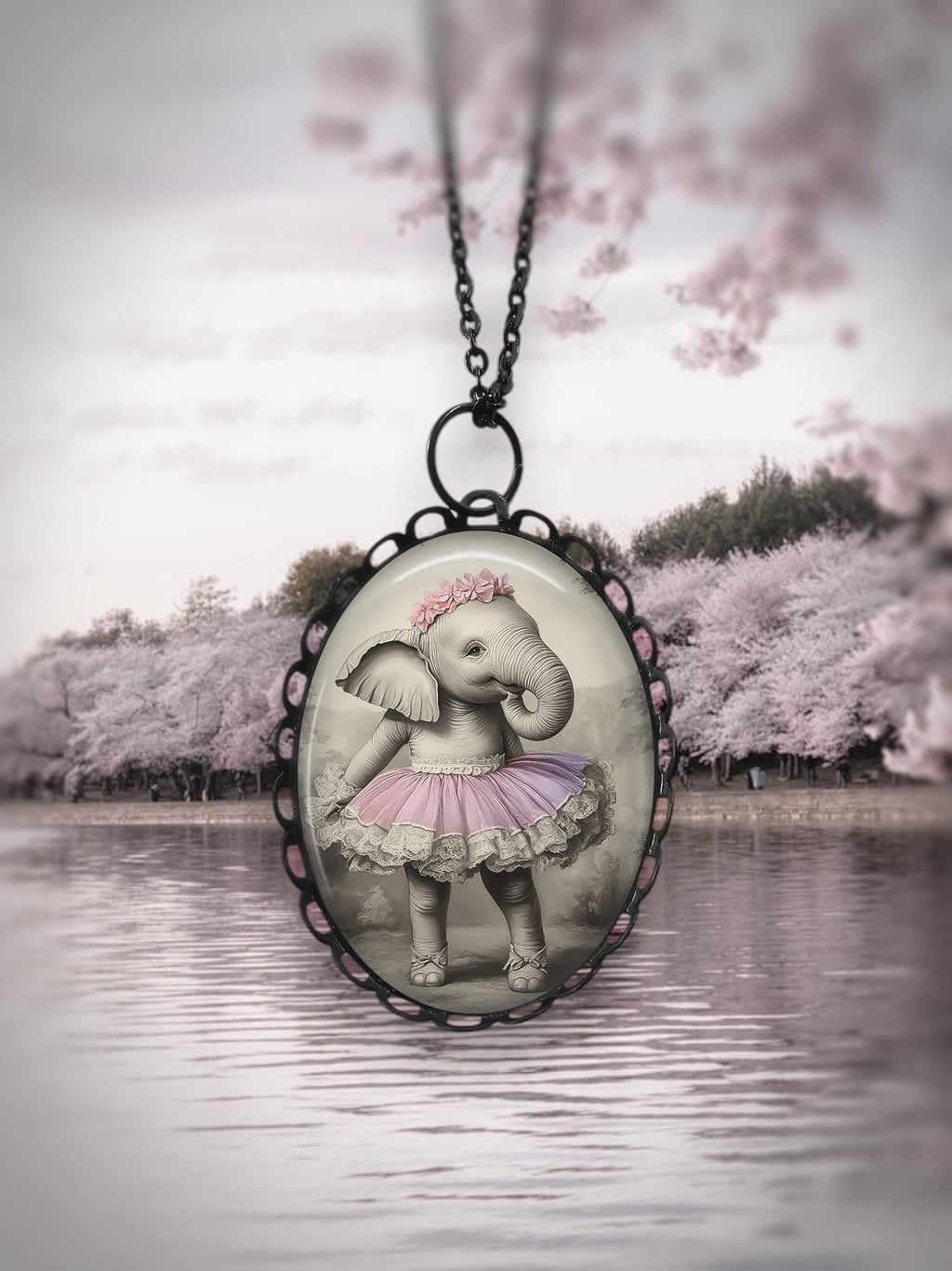 Pendentif Éléphant Ballerine - Bijou Fantaisie, Cadeau Original, Danse et Animaux