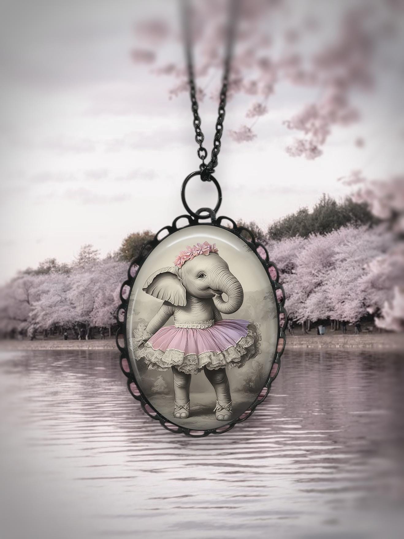 Pendentif Éléphant Ballerine - Bijou Fantaisie, Cadeau Original, Danse et Animaux