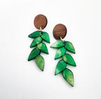 Boucles d'oreilles feuilles, botanique, découpe au laser, nature et bohème