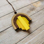 Pendentif bois Art Déco, découpe laser