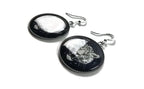Boucles d'oreilles Panthère sur fonds noir, beauté sauvage