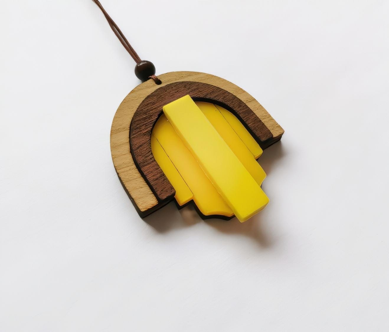 Pendentif bois Art Déco, découpe laser