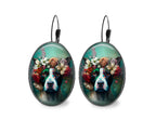 Collier Plastron Chien univers Dia de los Muertos, découpe laser et impression numérique HD, Chien à la couronne de fleurs